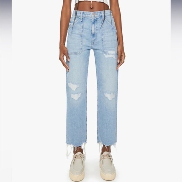 NWT MOTHER The Patch Rambler Ankle Chew jeans in Norway Jose 31 - Picture 1 of 14